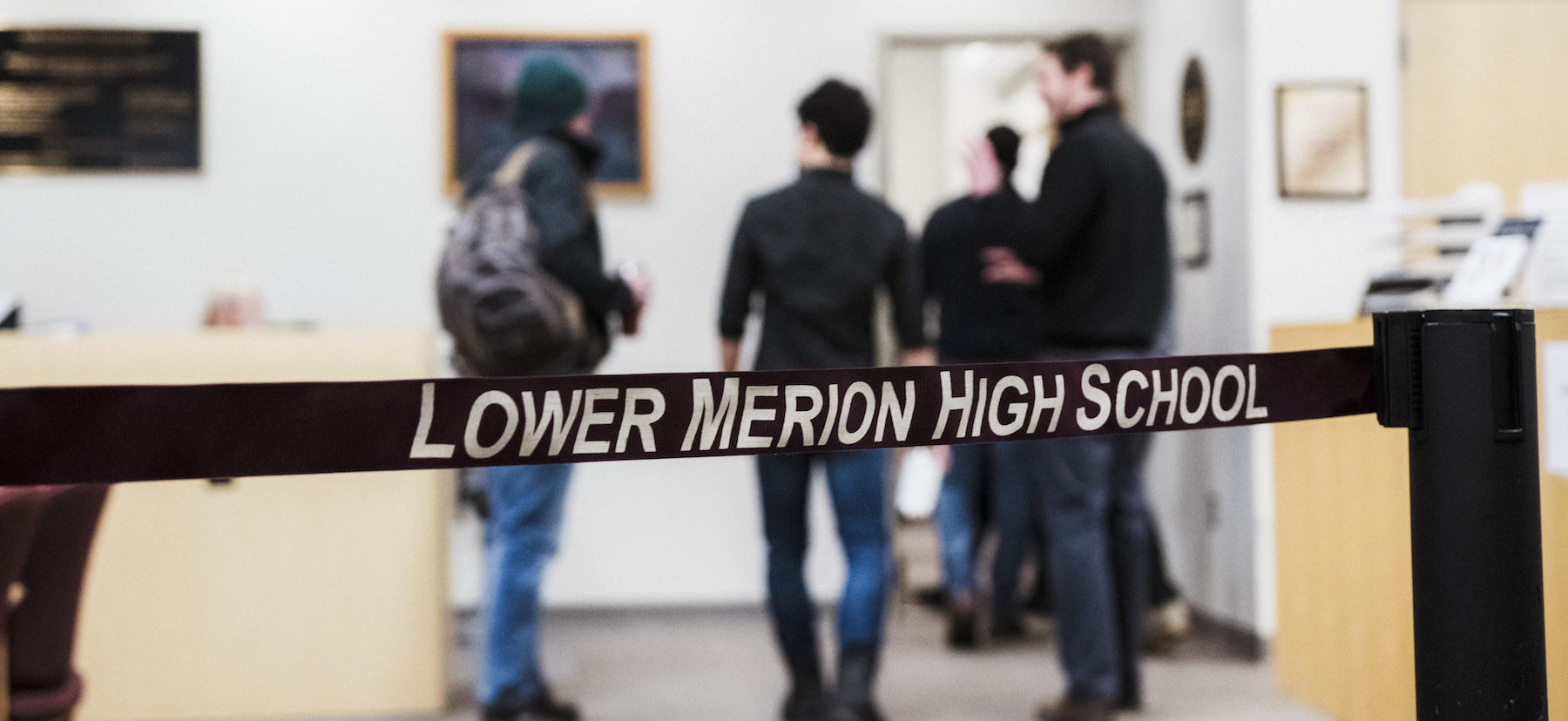 Students visiting Lower Merion High School