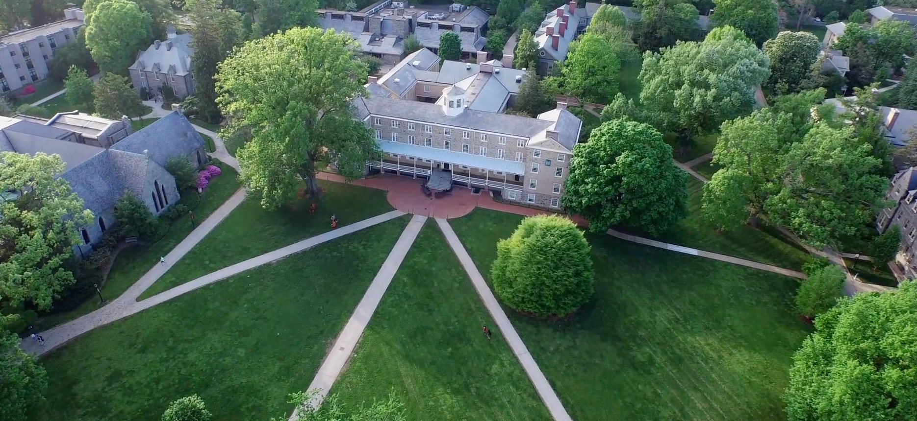 Ariel shot of Founders Hall