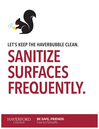 Sanitize Surfaces Frequently poster
