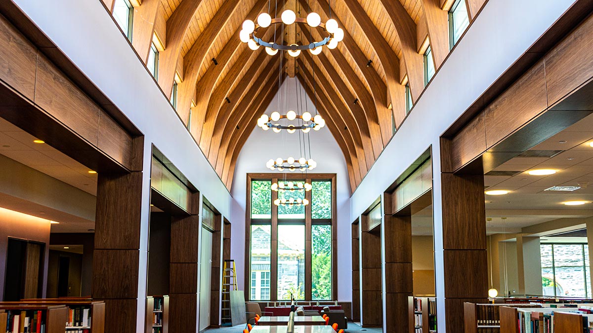 The vaulted ceilings of the Philips Wing