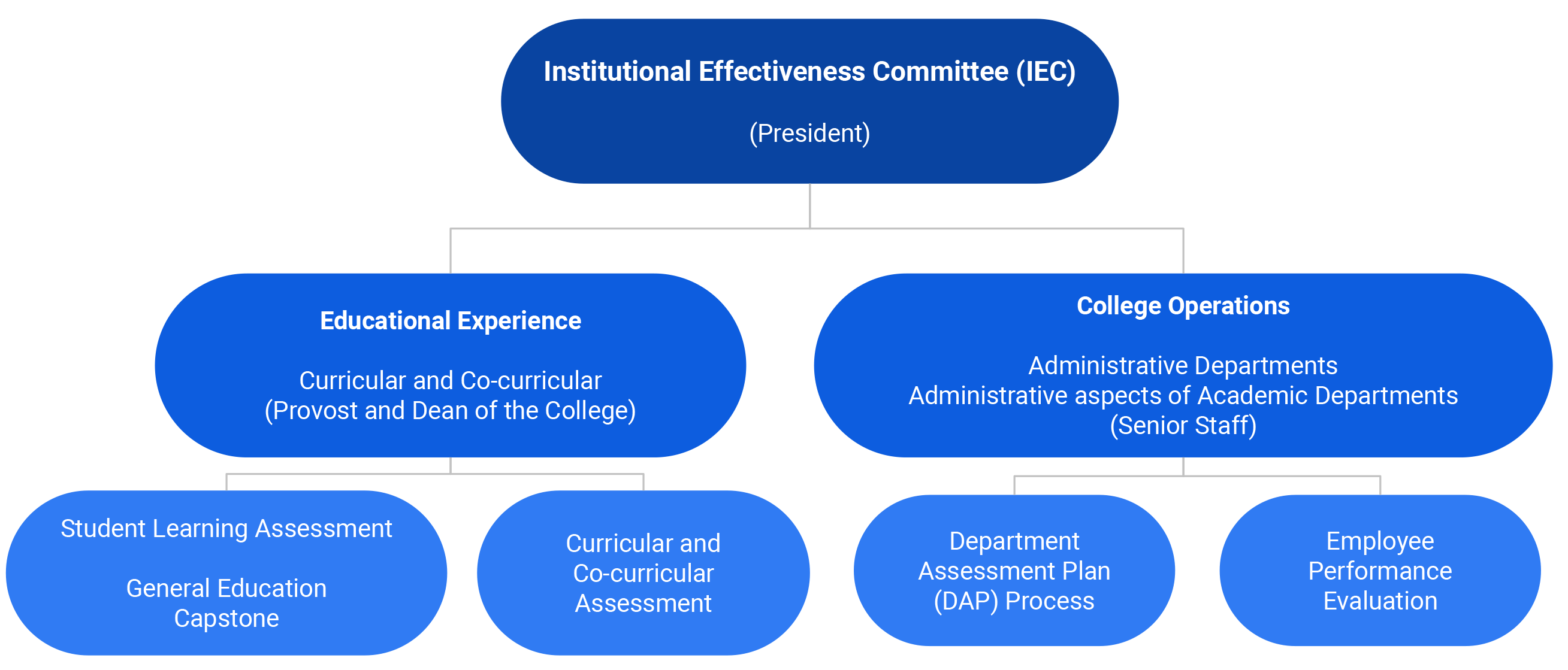 flow chart explaining the Institutional Effectiveness System