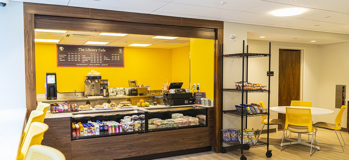 interior of the library cafe