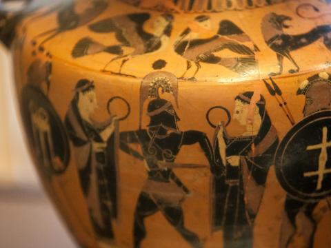 Close up of a Greek vase