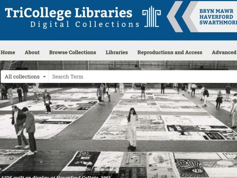screenshot of the digital collections homepage