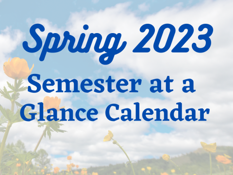 Spring 2023 Semester at a Glance Calendar