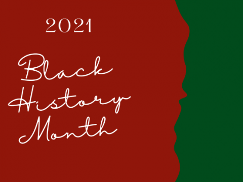 A red banner that reads Haverford Celebrates Black History Month 2021