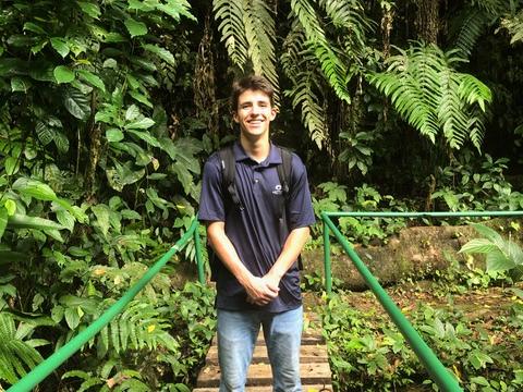 Fitz Dougherty in the rain forest where he is interning 