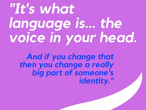 It's what language is... the voice in your head