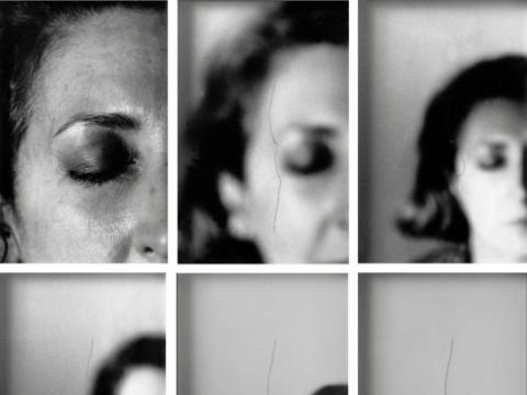 series of photos of a woman's face progressively losing focus