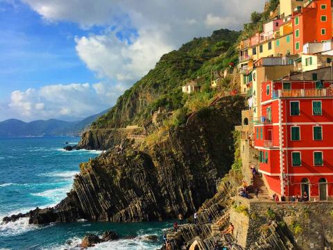 Houses on the Cliffs of Riomaggiore, Italy