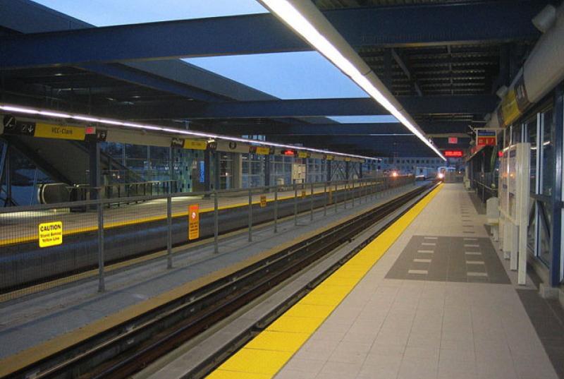 an empty train platform