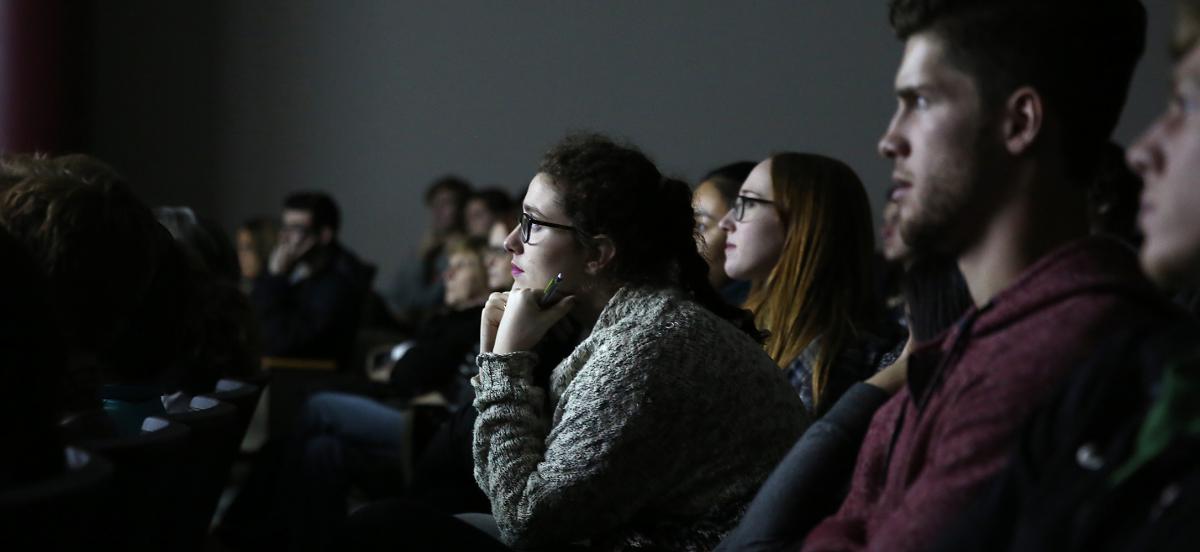 Viewers at a film screening
