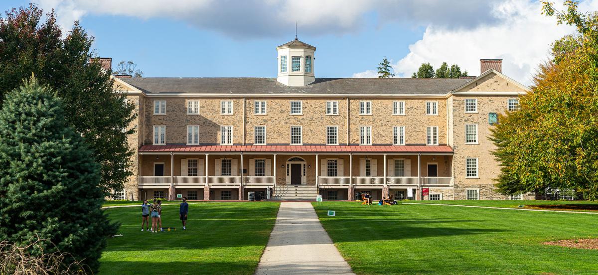 Founders Hall under sunny skies
