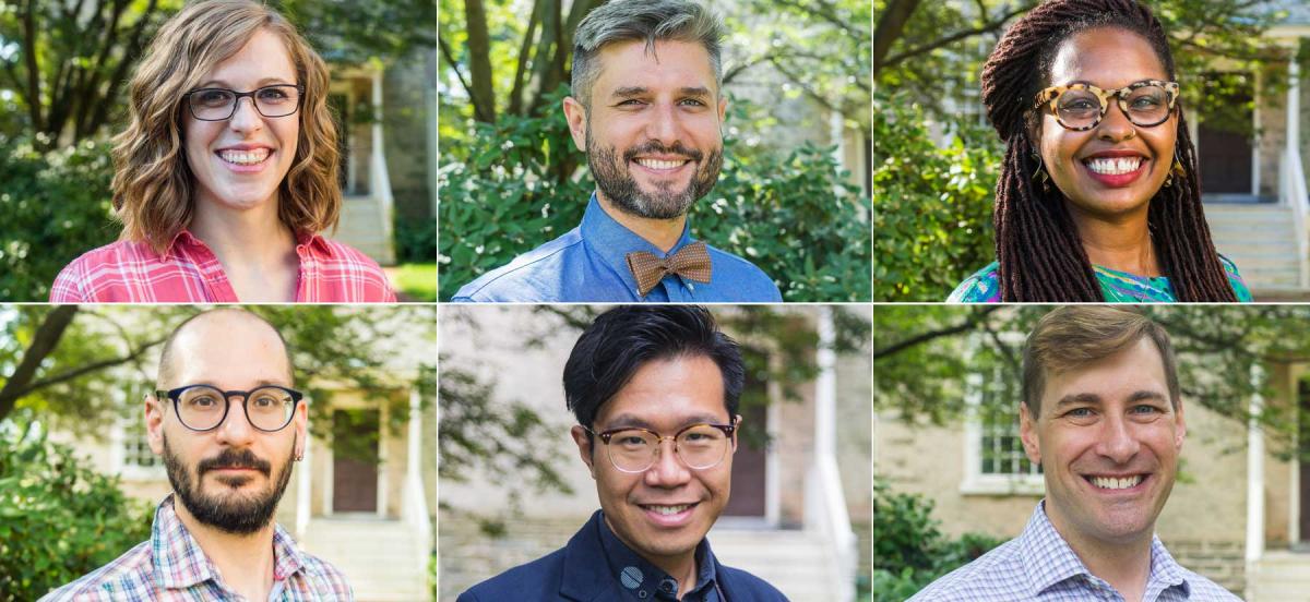 A grid of headshots of all six new faculty members