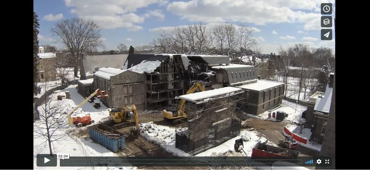 screen shot of library construction video