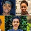 A grid of seven headshots of Black students who curated the OMA's Black History Month content and events.